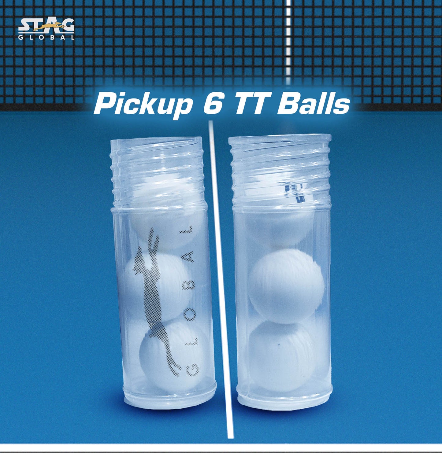 STAG GLOBAL Table Tennis Ball Transparent Ball Roller Ping Pong Balls | 6 Table Tennis Balls Space Available Transparent Ball Roller
