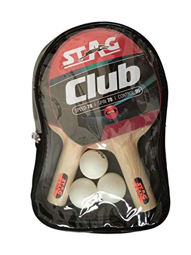 Stag Club Table Tennis Playset, 2 Racket with 3 Balls