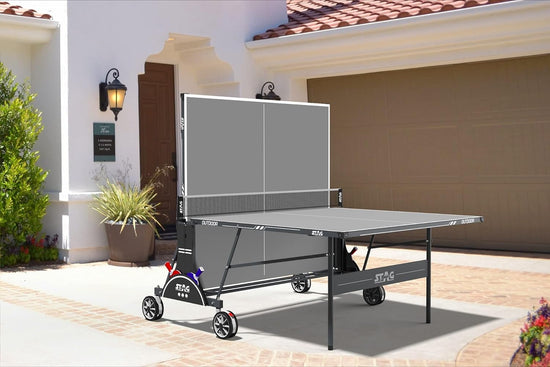 STAG GLOBAL Bali Outdoor Table Tennis Table | 4mm top Thickness with 2 TT Rackets | 6 Balls | 1 Table Cover & Clamp Net
