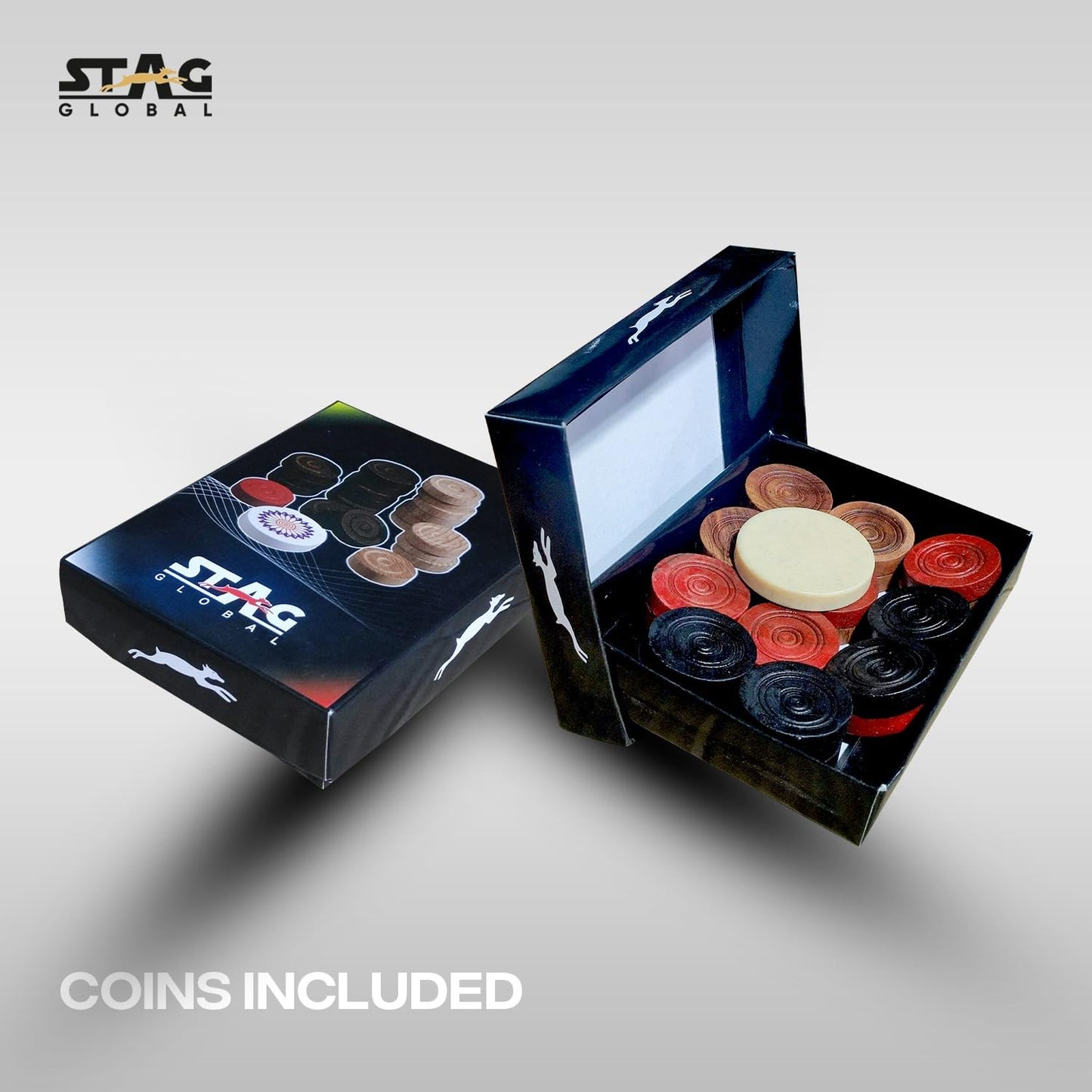 STAG GLOBAL Hobby Line Carrom Board | 1.5" Frame | Premium Regulation Size | Smooth Surface for Family & Friends Play