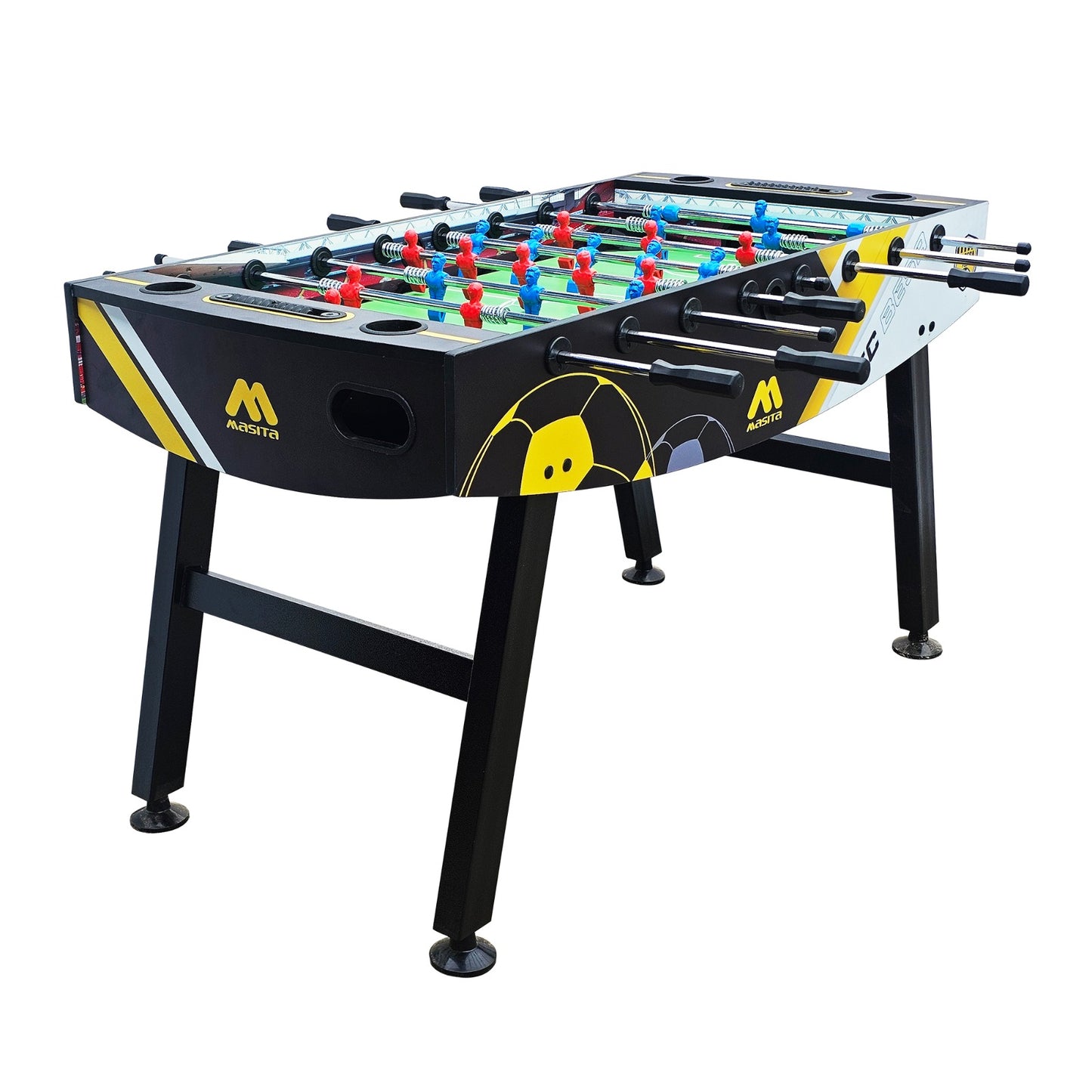 Masita Competition Series Foosball Table | Indoor Sports Game Table | 2-4 Player Soccer Table Game | 3 Black & white balls 1 Screw Driver