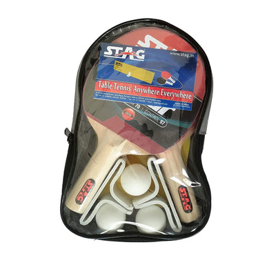 STAG GLOBAL Anywhere Everywhere Table Tennis Playset 2 Rackets & 3 Balls (Ball Colour - White)