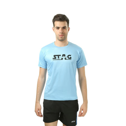 Stag Round Neck T-Shirt (Model - Round Neck/Sky Blue)