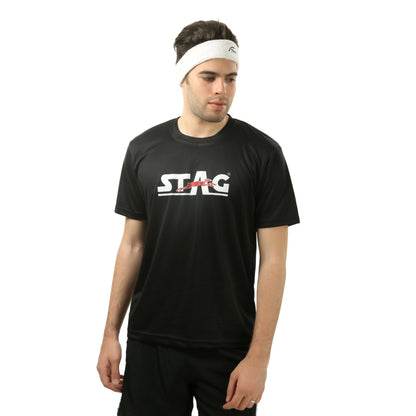 Stag Round Neck T-Shirts (Model : Round Neck/ Black)
