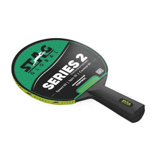 (New Launch) STAG Global Series 2 Table Tennis Racket | Lightweight |FUNPLAY & Beginners | Multi-Color |Grip Color Green & Black |