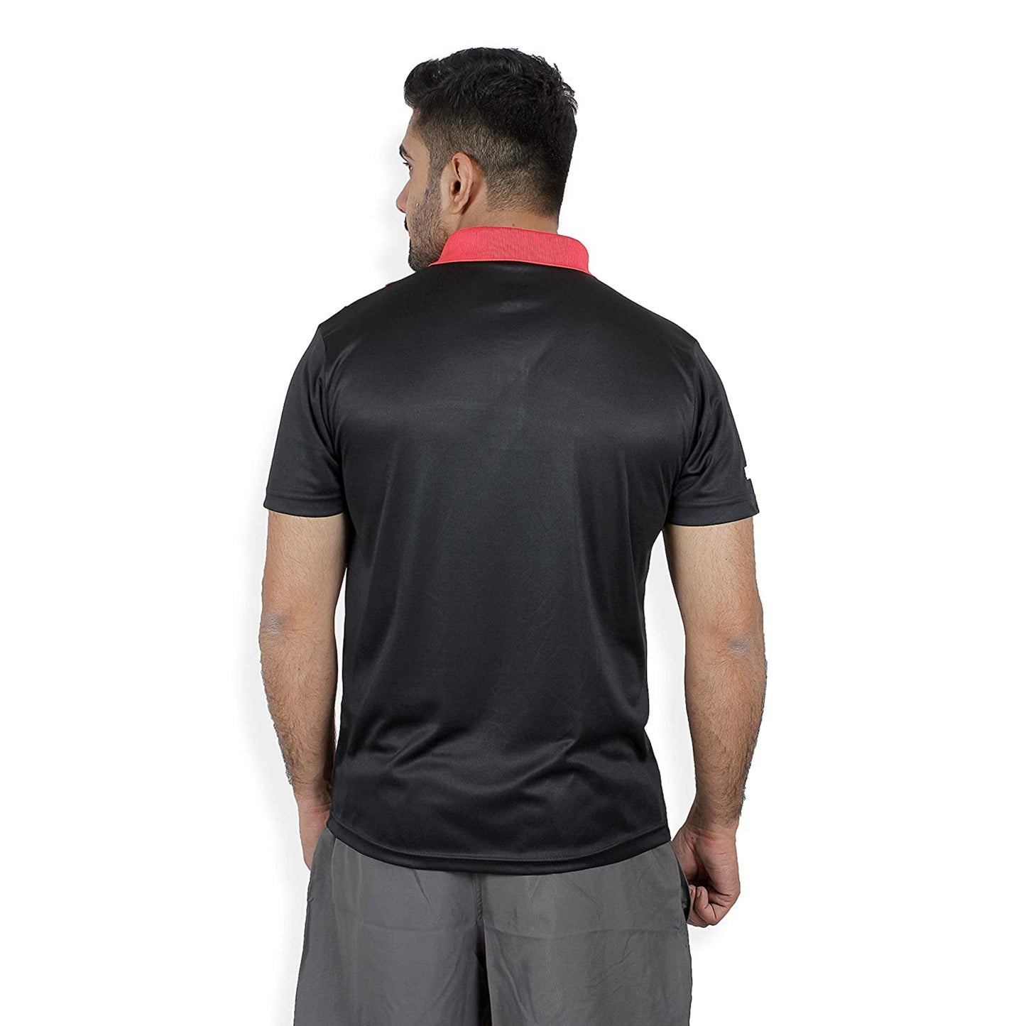 Stag Men's Solid Regular Fit T-Shirt (Viper: Black/Red)