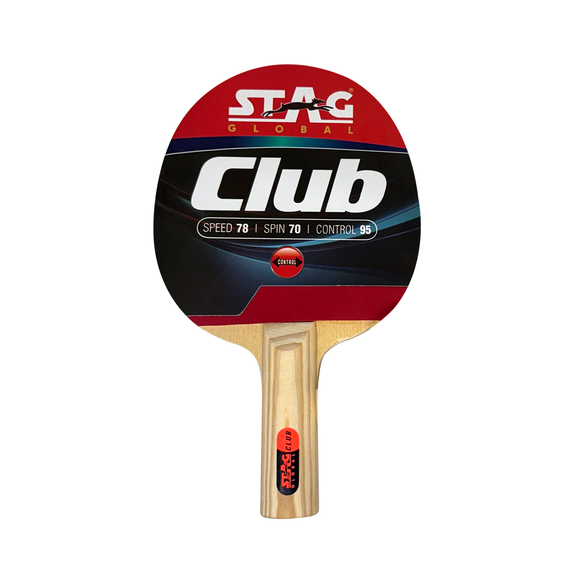 Stag Control Racket STAG GLOBAL Club Table Tennis Racket | Speed 78 | Spin 70 | Control 95 ...