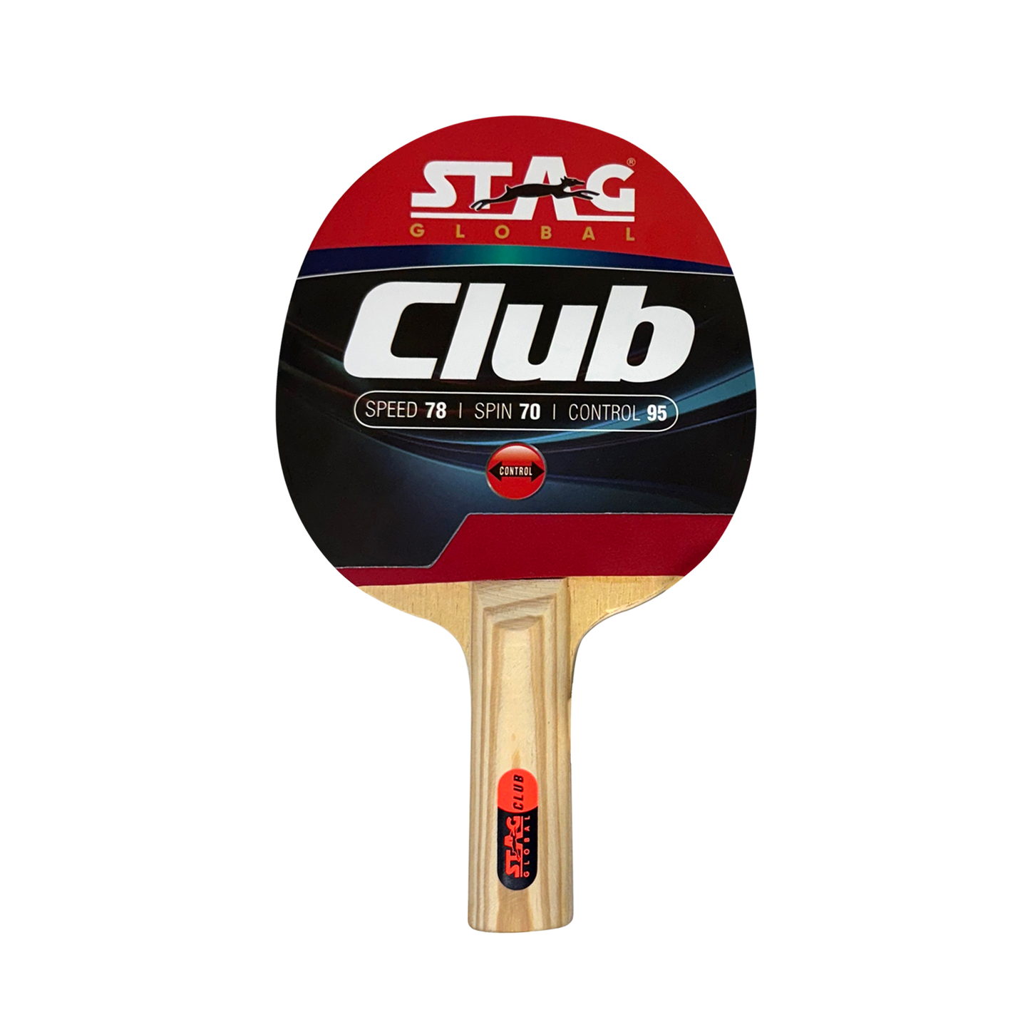 STAG GLOBAL Club Table Tennis Racket | Speed 78  | Spin 70 | Control 95 |  Beginner Training Series Ping Pong Racket