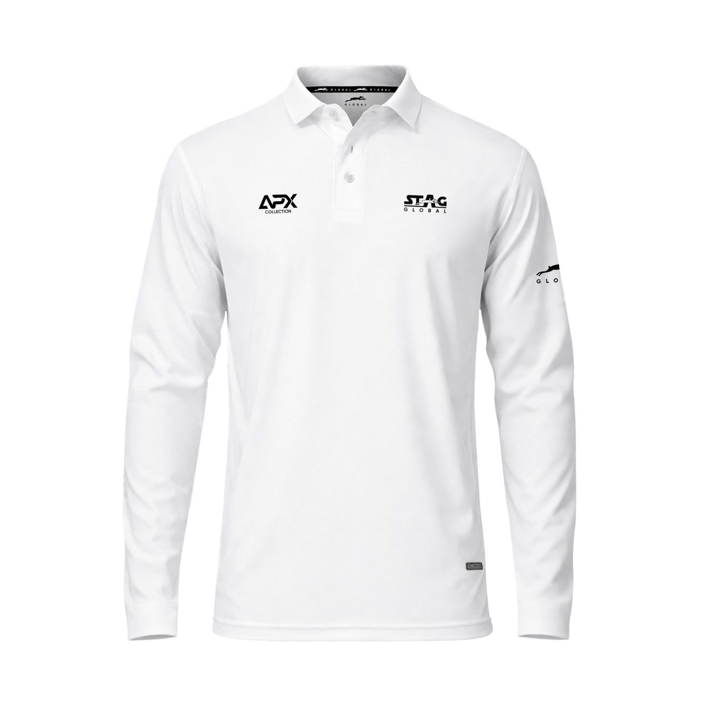 Stag Global APX Pure White Full Sleeve Sports Set for Men & Women | Collared T-Shirt with Track Pant | Moisture Wicking | 4-Way Stretch