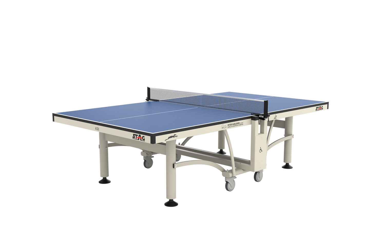 STAG GLOBAL Peter Karlsson Table Tennis Table |  High Level Competition TT Table | with 2 TT Rackets | 6 Balls | 1 Table Cover | Clamp Net