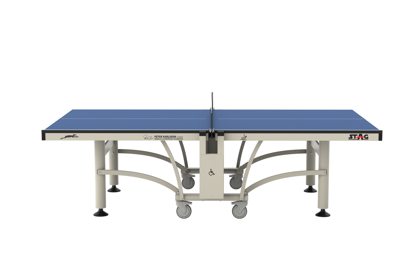 STAG GLOBAL Peter Karlsson Table Tennis Table |  High Level Competition TT Table | with 2 TT Rackets | 6 Balls | 1 Table Cover | Clamp Net