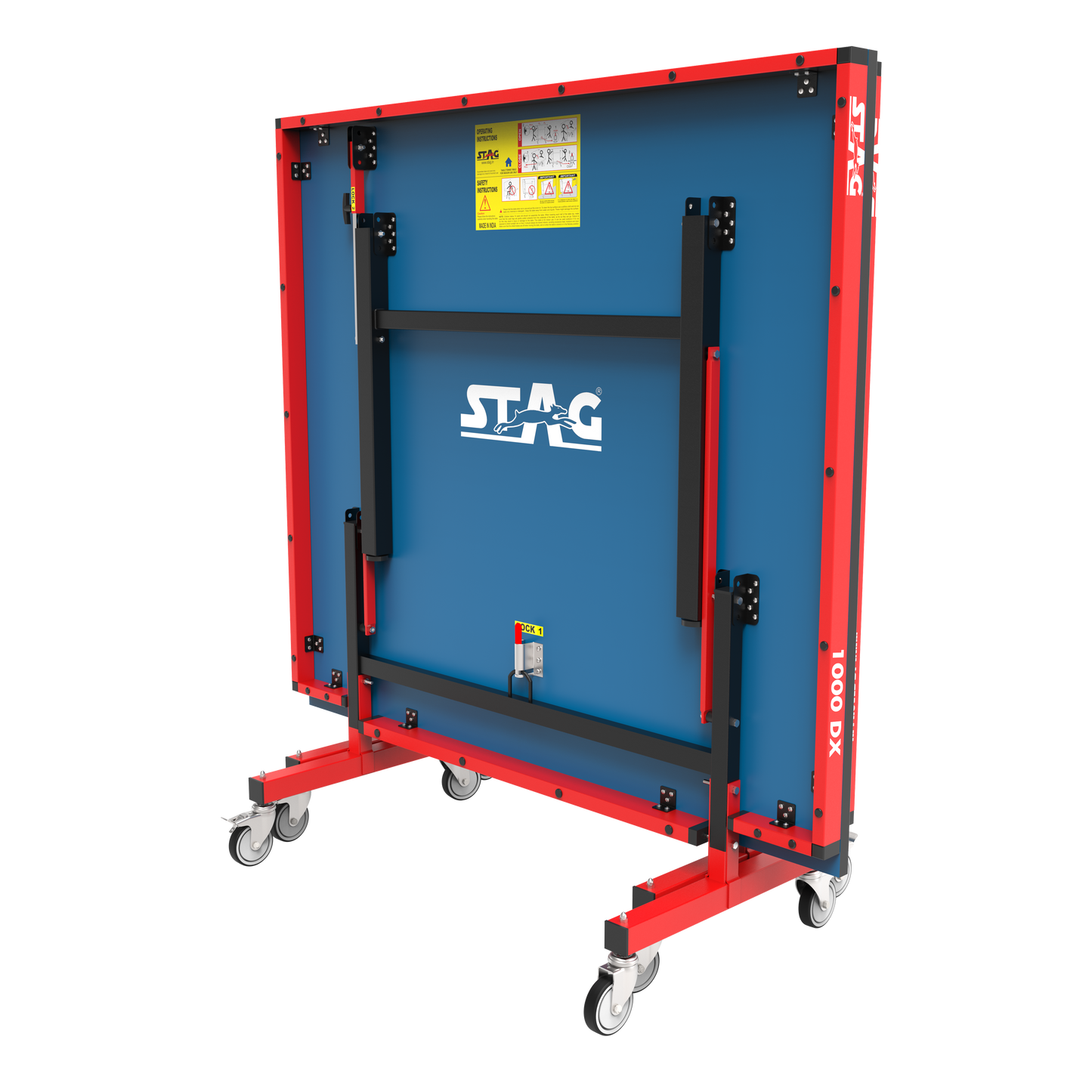 STAG GLOBAL Deluxe 1000 DX Table Tennis Table | 25mm Blue Top with 2 TT Rackets | 6 Balls | 1 Table Cover & Clamp Net