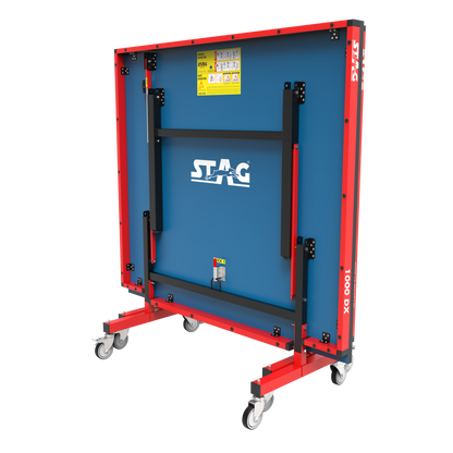 STAG GLOBAL Deluxe 1000 DX Table Tennis Table | 25mm Blue Top with 2 TT Rackets | 6 Balls | 1 Table Cover & Clamp Net