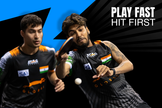 STAG GLOBAL Team India Sports Jersey for Men & Women | Peach Mesh Fabric | 4-Way Stretch | Breathable Athletic T-Shirt | Black & Sky  Blue
