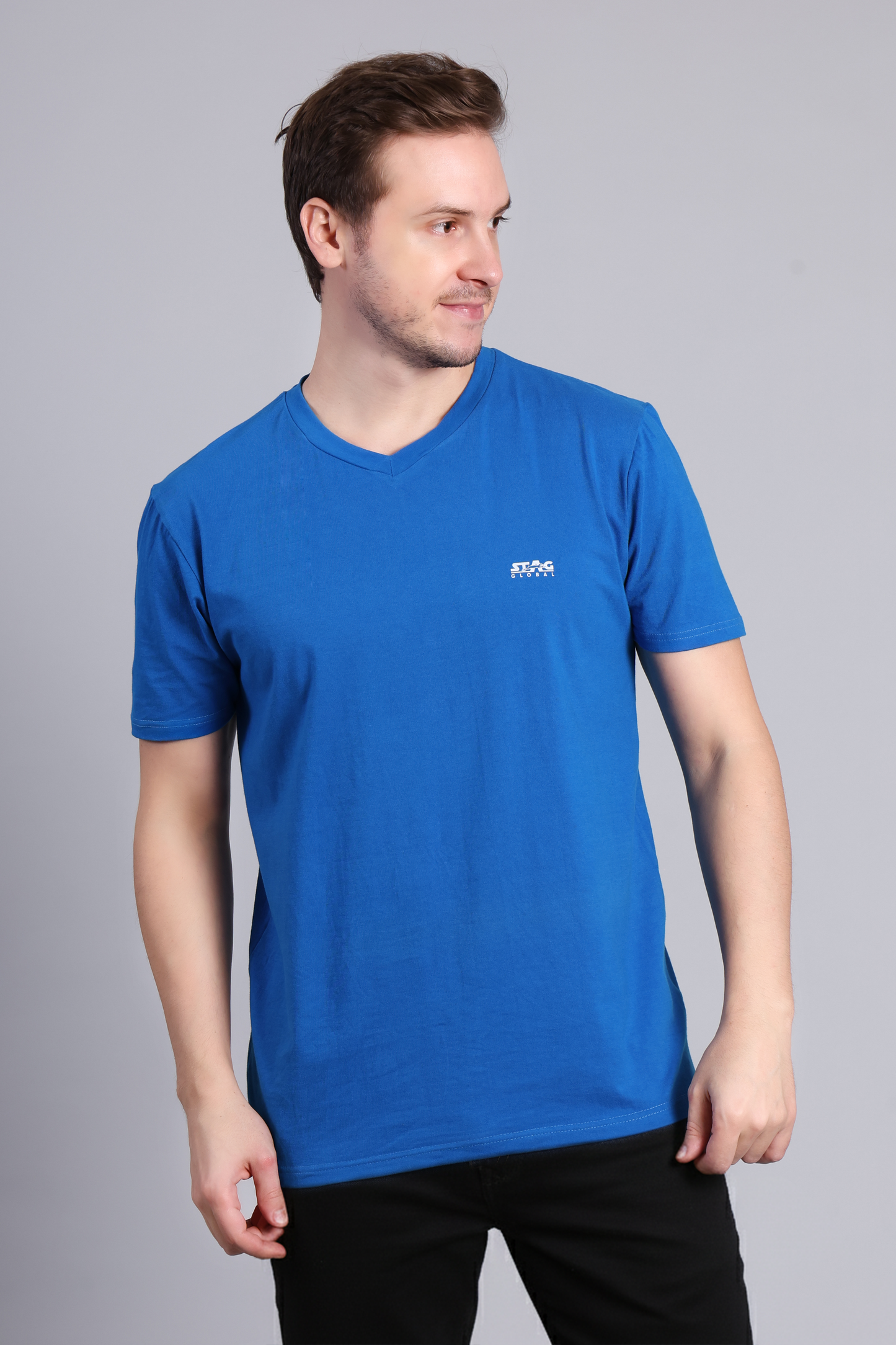 STAG GLOBAL Nova  Premium 100% Cotton V-Neck T-Shirt | Perfect for All Occasions