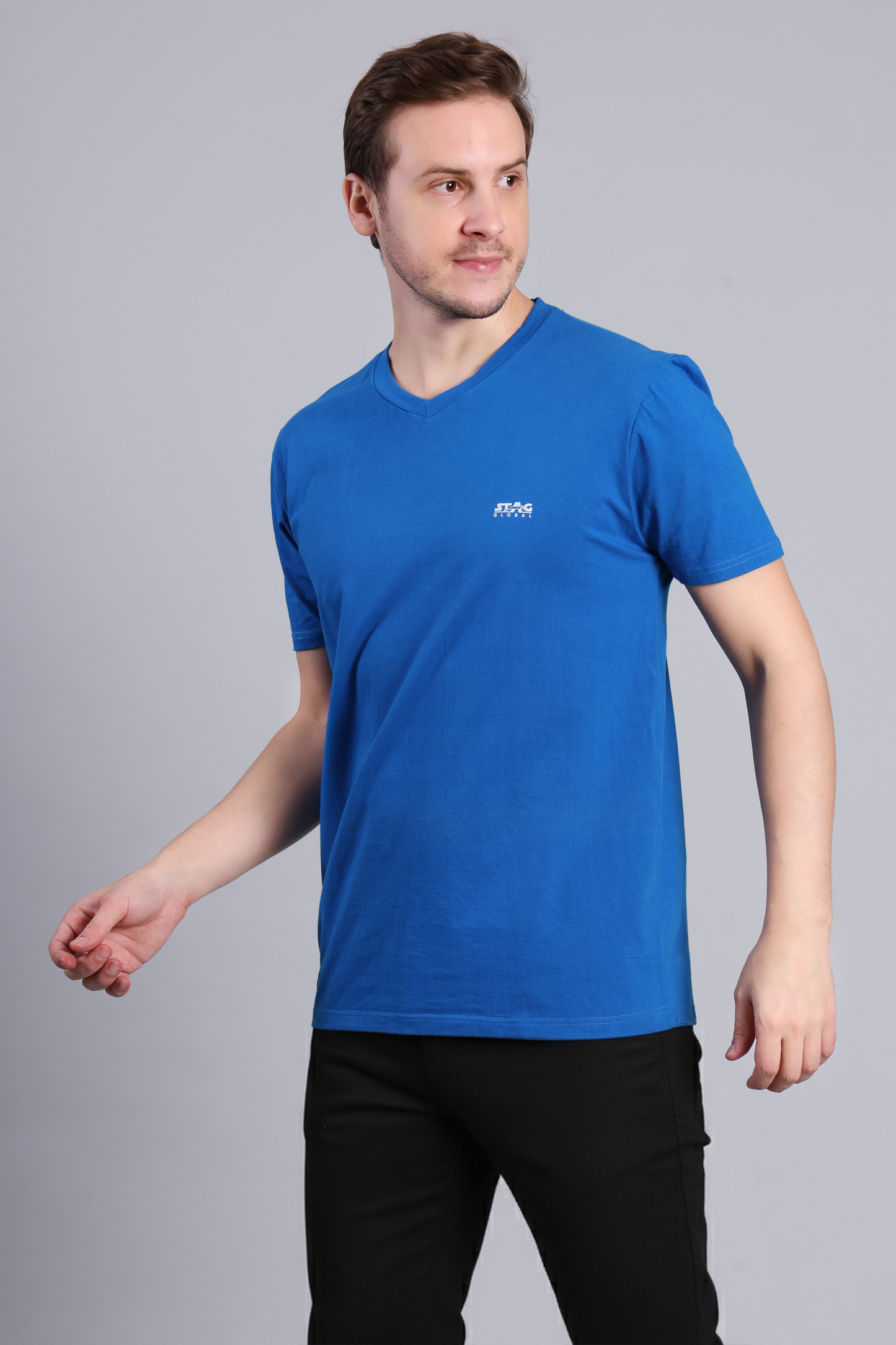 STAG GLOBAL Nova  Premium 100% Cotton V-Neck T-Shirt | Perfect for All Occasions