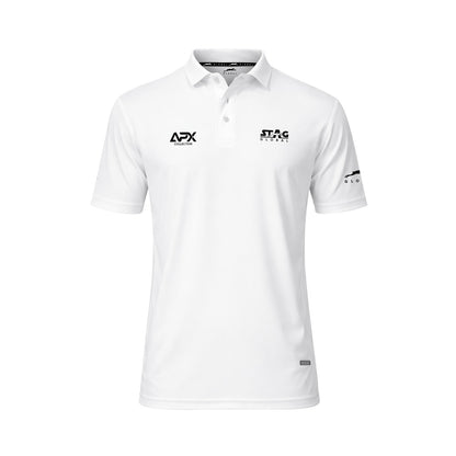 Stag Global APX Pure White Sports T-Shirt for Men | Half Sleeve Collar Neck | 4-Way Stretch | Moisture Wicking | 140 GSM Interlock Fabric