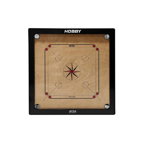 STAG GLOBAL Hobby Line Carrom Board | 1.5" Frame | Premium Regulation Size | Smooth Surface for Family & Friends Play