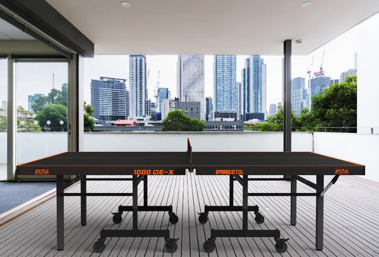 STAG GLOBAL 1000 DE-X Table Tennis Table |  Full Size Professional Table with  1 Table Cover |  2 TT Rackets |  6 Balls | 1 Clamp Net