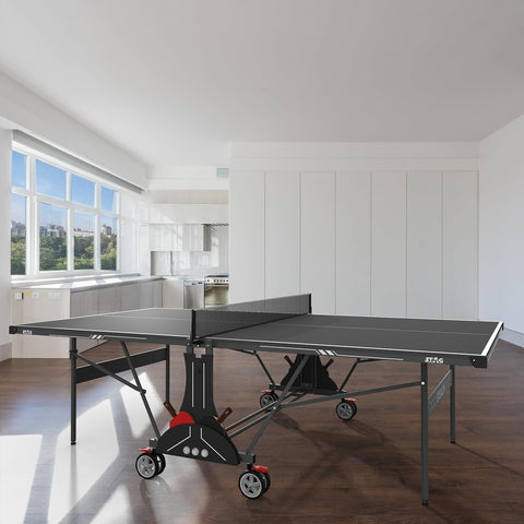 STAG GLOBAL Stealth Table Tennis (T.T) Table | 18mm Black  Top Professional Table with 2 TT Rackets, 6 Balls, 1 Table Cover & Clamp Net – alternate view