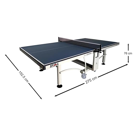 STAG GLOBAL Peter Karlsson Table Tennis Table |  High Level Competition TT Table | with 2 TT Rackets | 6 Balls | 1 Table Cover | Clamp Net