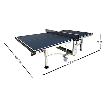 STAG GLOBAL Peter Karlsson Table Tennis Table |  High Level Competition TT Table | with 2 TT Rackets | 6 Balls | 1 Table Cover | Clamp Net