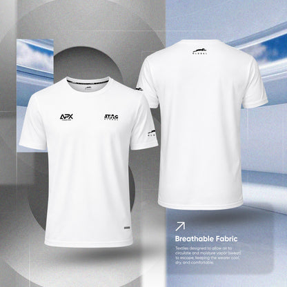 Stag Global APX Pure White Sports Set for Men & Women | Half Sleeve Round Neck T-Shirt with Track Pant | 4-Way Stretch | Moisture Wicking
