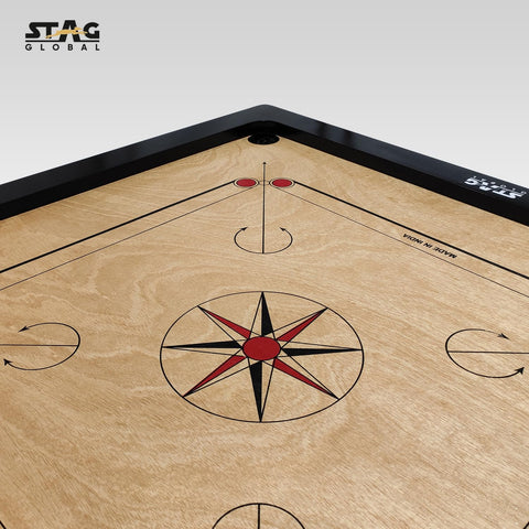STAG GLOBAL Hobby Line Carrom Board | 1.5" Frame | Premium Regulation Size | Smooth Surface for Family & Friends Play – alternate view