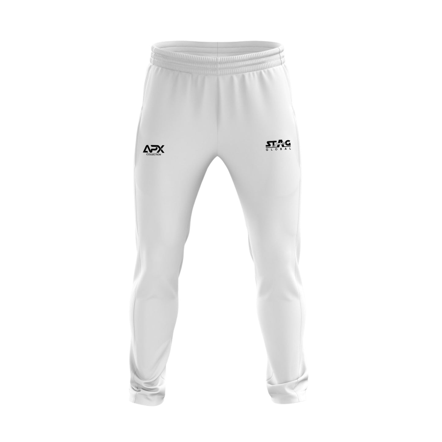 Stag Global APX Pure White Sports Track Pant for Men | Interlock Fabric | 140 GSM | Stretchable Athletic Lower