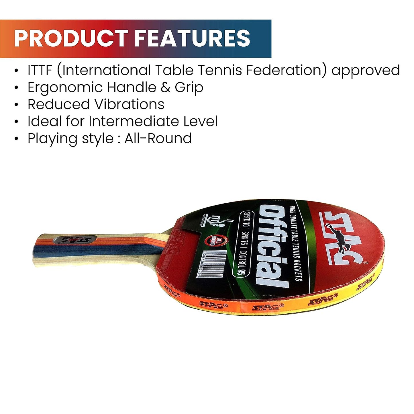 Stag Official Table Tennis Racket