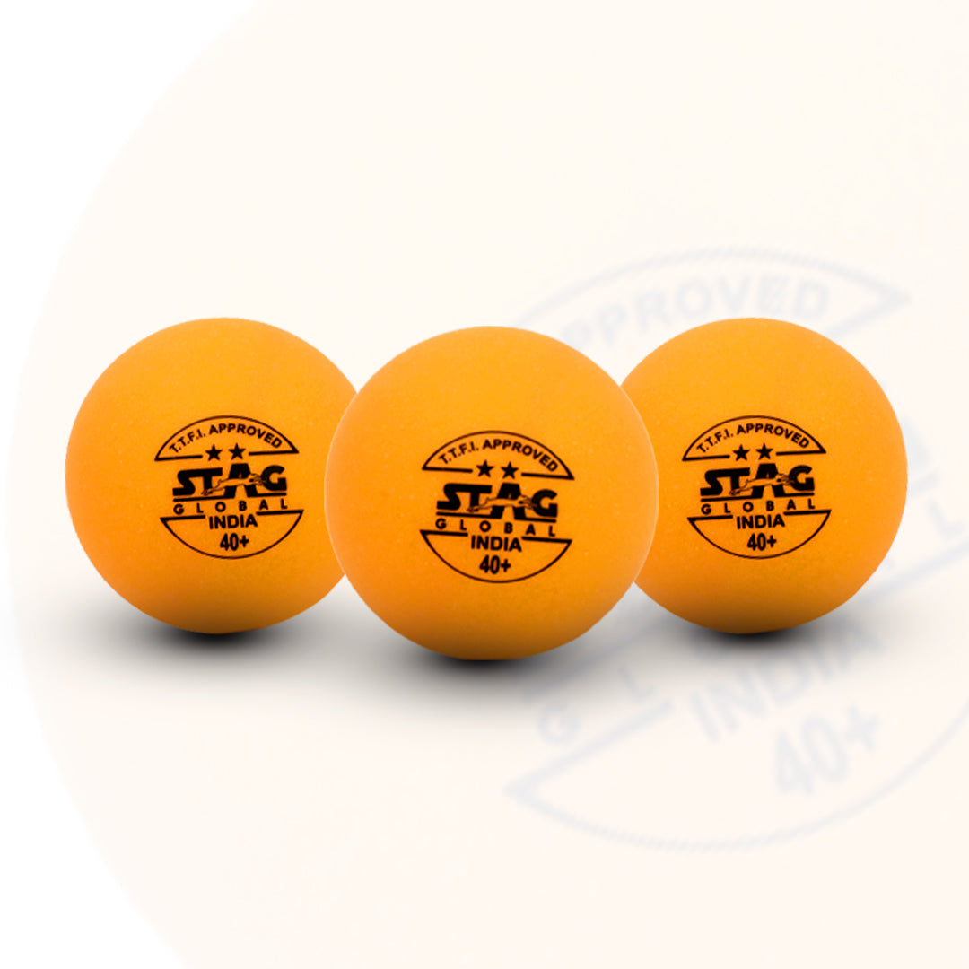 STAG GLOBAL 2 Star Plastic Table Tennis Ball Orange Available Pack Of 12 ,30, 72, 90
