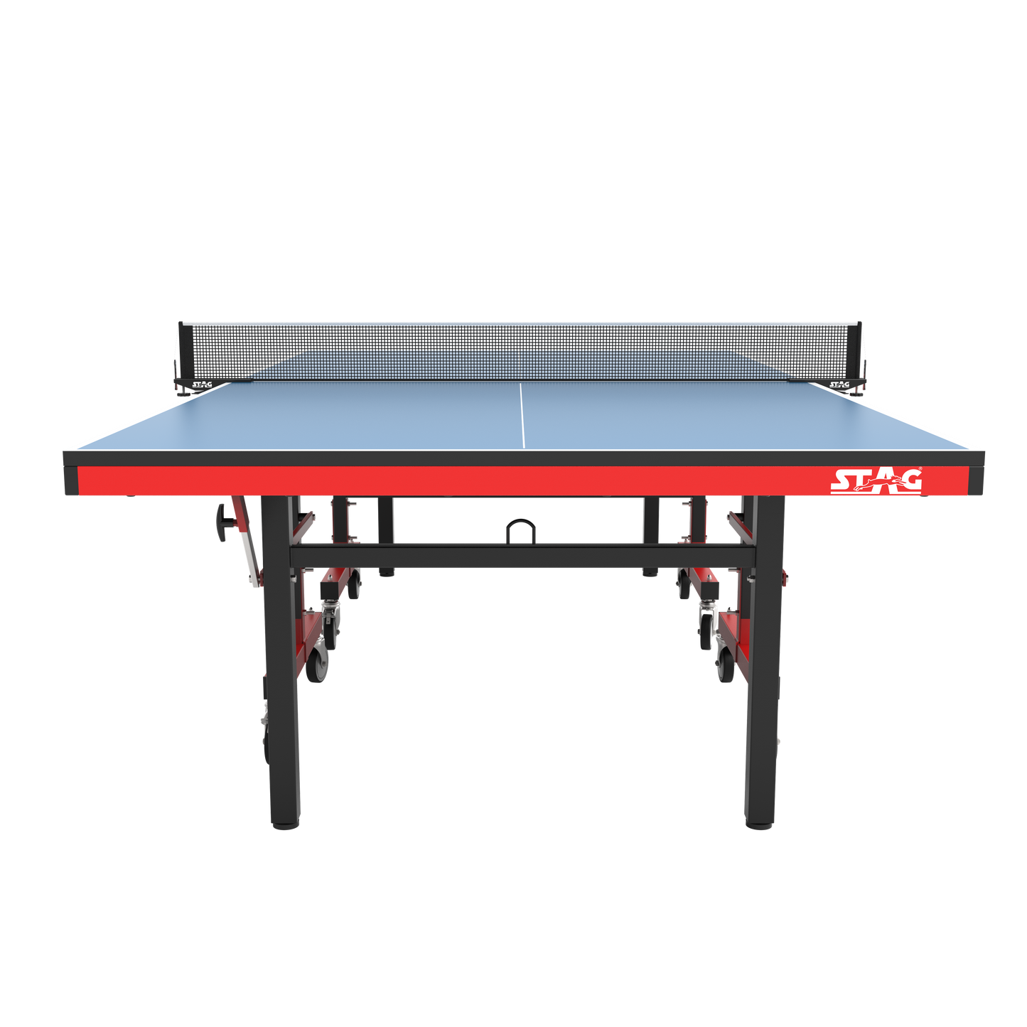 STAG GLOBAL Deluxe 1000 DX Table Tennis Table | 25mm Blue Top with 2 TT Rackets | 6 Balls | 1 Table Cover & Clamp Net