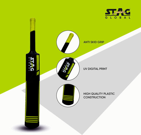 STAG GLOBAL Plastic Cricket Bat | Lightweight & Durable for All Ages | Hard Plastic Bat for Tennis & Soft Ball Cricket – alternate view