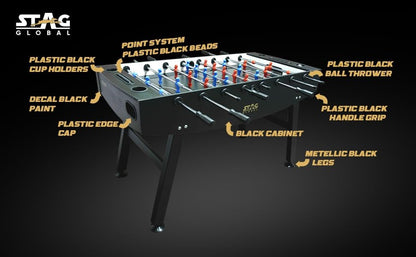 Stag Global Foosball Table| Premium Table Soccer for Kids, Adults with Cup Holders| Ideal for Home & Club