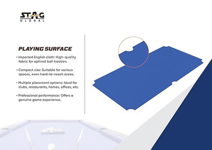 STAG GLOBAL 3 in 1 Pool Table with Table Tennis Table and Dinning Table | 4 feet x 8 feet | Wooden Table | All Accessories Included