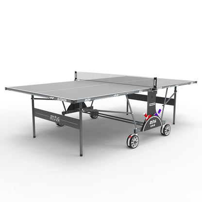 STAG GLOBAL Bali Outdoor Table Tennis Table | 4mm top Thickness with 2 TT Rackets | 6 Balls | 1 Table Cover & Clamp Net