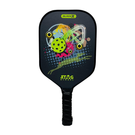 STAG GLOBAL Blade X Fiber Glass Pickleball Bat 12 mm | Non-Slip Grip & Protective Case | Vegan Leather Case With 3 Outdoor Pickle Balls