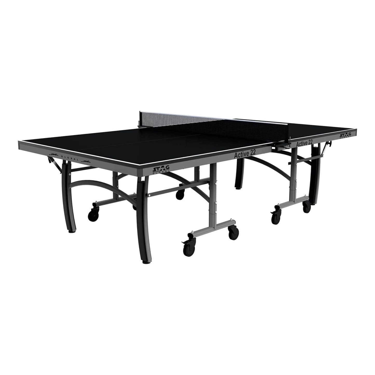 STAG GLOBAL Active Series Table Tennis Table With 2 Racket, 6 Balls, Clamp Net, 1 Cover
