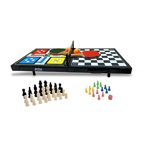 STAG GLOBAL 4 in 1  Supermini Table Tennis Table |  Portable  |  Ludo  Chess & Checkers |  Board Game Table – alternate view