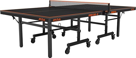 Stag Global 1000 DE-X Premium Table Tennis Table || Full Size Professional Table with 10 Minute Quick Easy Setup || Single Player Playback Mode (1 Table Cover,2 TT Rackets,3 Balls,1 Clamp Net)