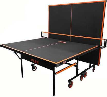 STAG GLOBAL Flex Table Tennis Table Black Top Thickness 22mm with 2 TT Rackets, 6 Balls, 1 Table Cover & Clamp Net