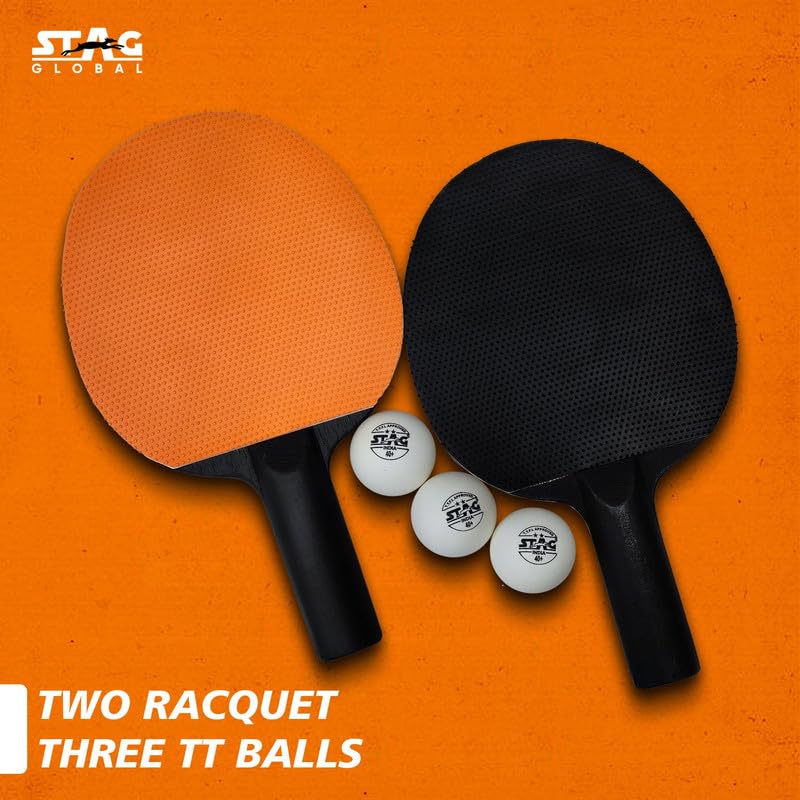 ( 2024 Model ) STAG Global Series 2 Table Tennis Playset (2 Racquets & 3 Balls)