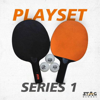 (2024 Model) STAG Global Series 1 Table Tennis Playset (2 Racquets & 3 Balls)