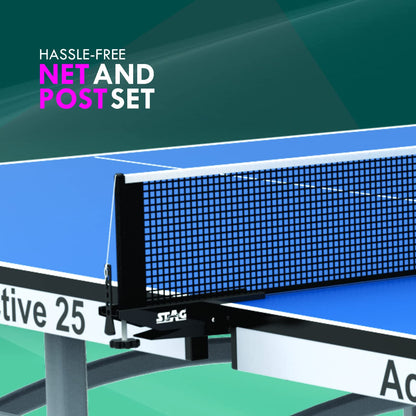 STAG GLOBAL Active Series Table Tennis Table With 2 Racket, 6 Balls, Clamp Net, 1 Cover