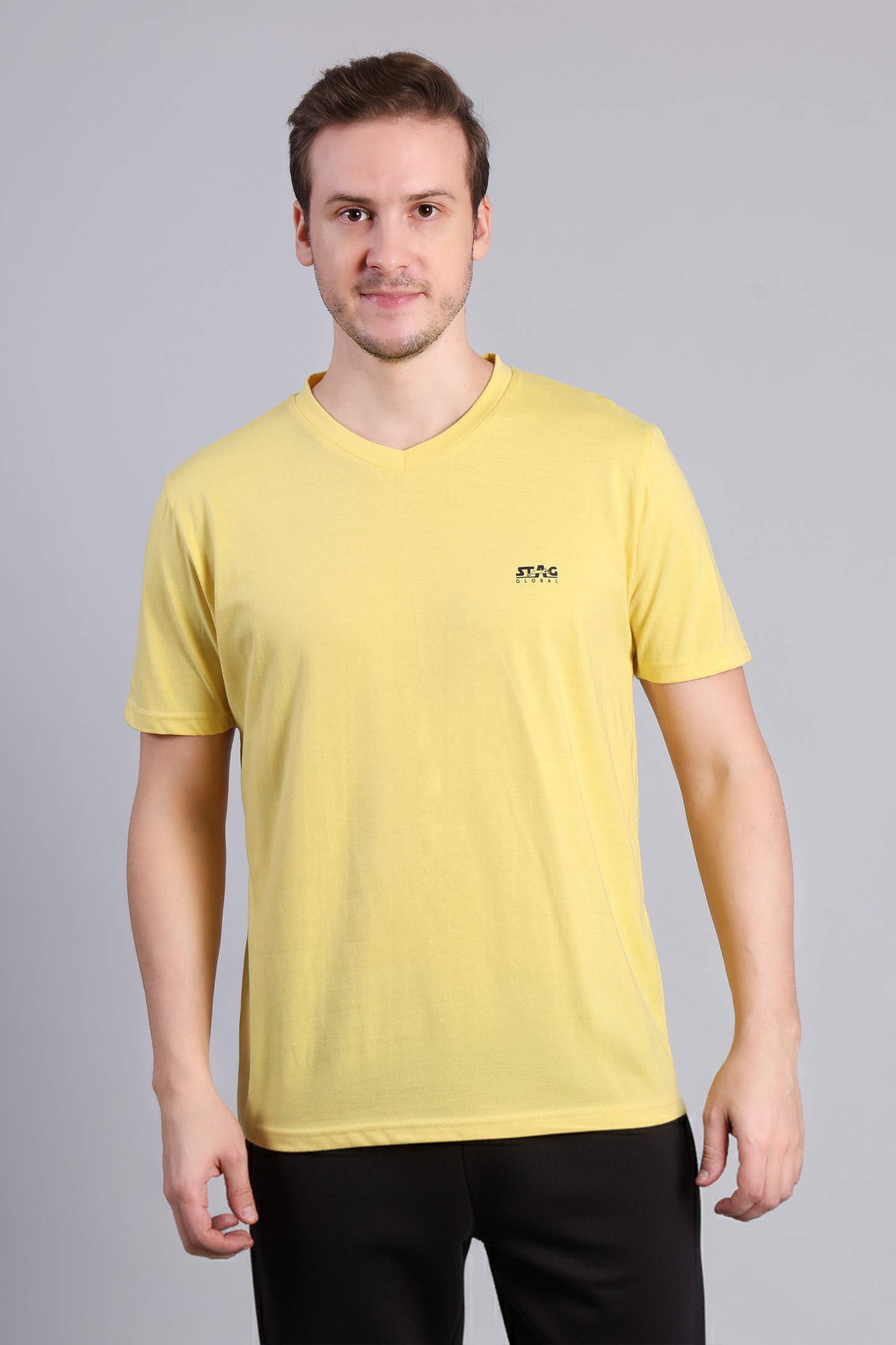 STAG GLOBAL Nova  Premium 100% Cotton V-Neck T-Shirt | Perfect for All Occasions