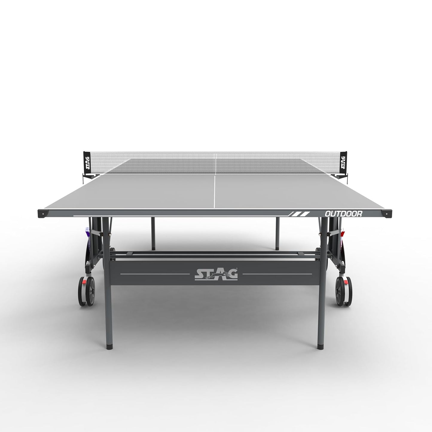 STAG GLOBAL Bali Outdoor Table Tennis Table | 4mm top Thickness with 2 TT Rackets | 6 Balls | 1 Table Cover & Clamp Net