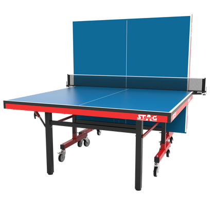 STAG GLOBAL Deluxe 1000 DX Table Tennis Table | 25mm Blue Top with 2 TT Rackets | 6 Balls | 1 Table Cover & Clamp Net