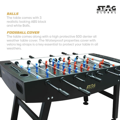 Stag Global Foosball Table| Premium Table Soccer for Kids, Adults with Cup Holders| Ideal for Home & Club