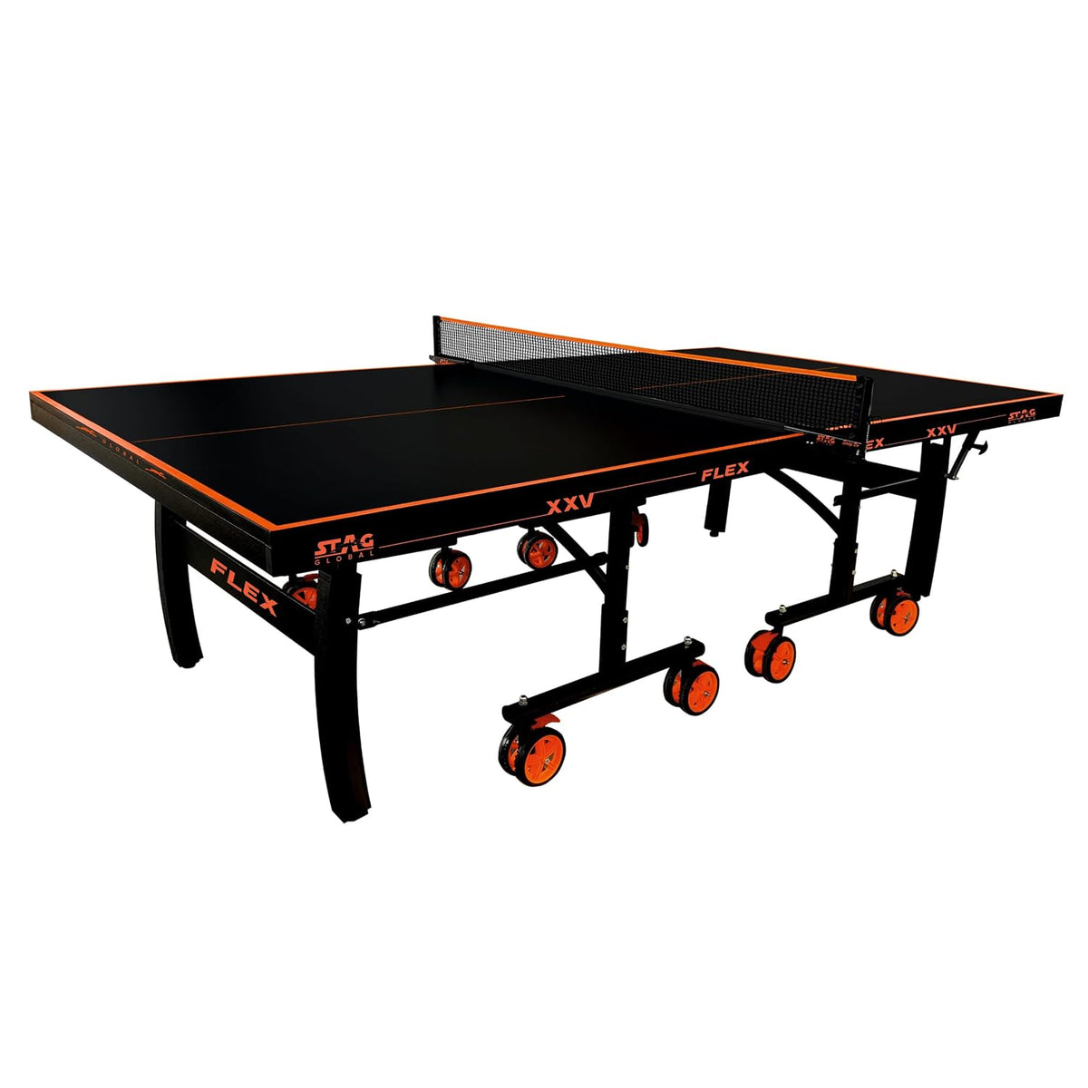 STAG GLOBAL Flex Series  Table Tennis  TT Table | Thickness 16,19,22,25 mm with 2 TT Rackets, 6 Balls, 1 Table Cover & Clamp Net