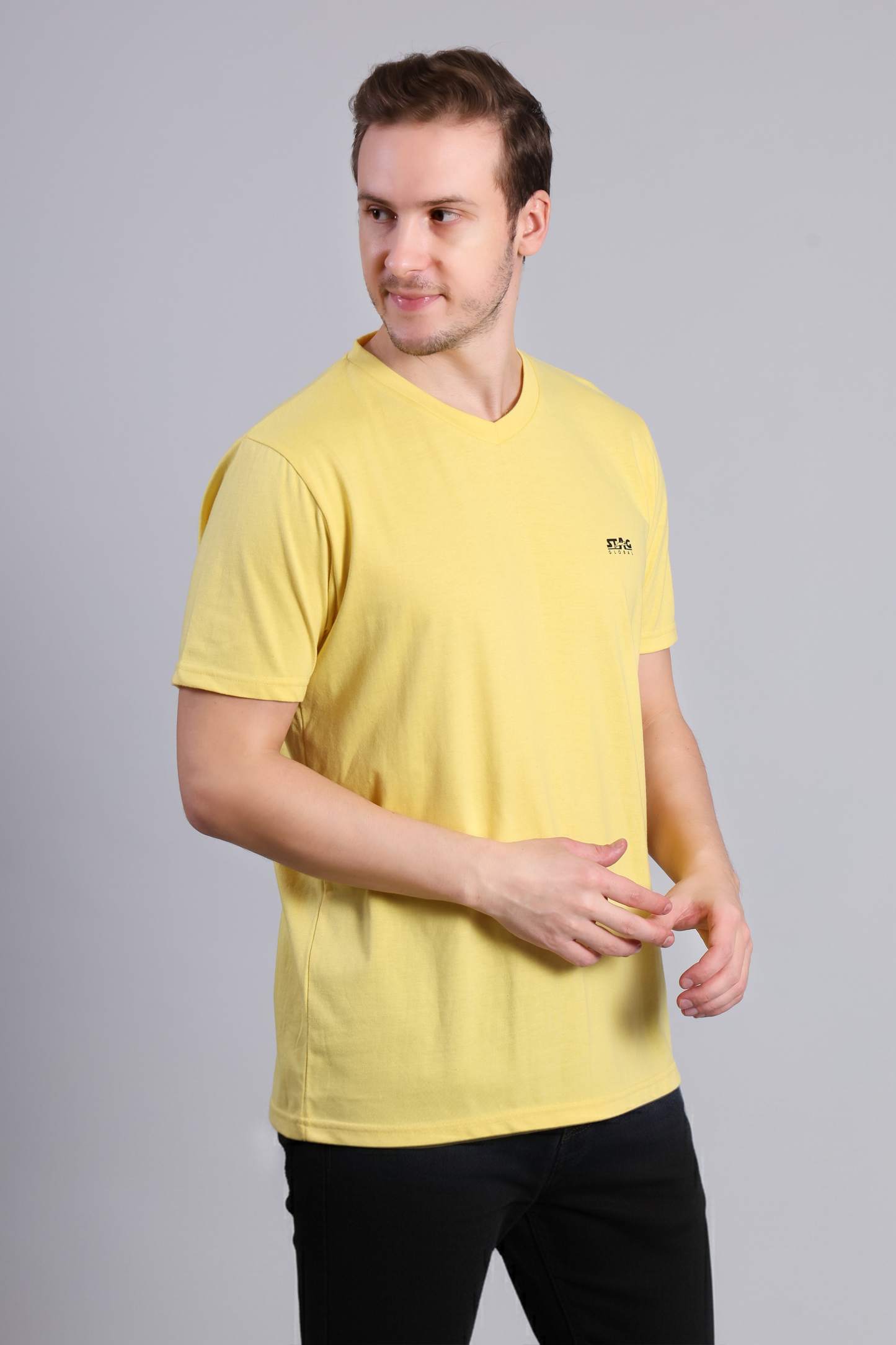STAG GLOBAL Nova  Premium 100% Cotton V-Neck T-Shirt | Perfect for All Occasions